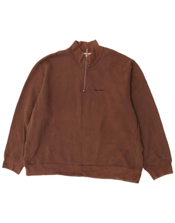 Męski sweter z zamkiem błyskawicznym Eddie Bauer 2XL, brązowy, bawełniany