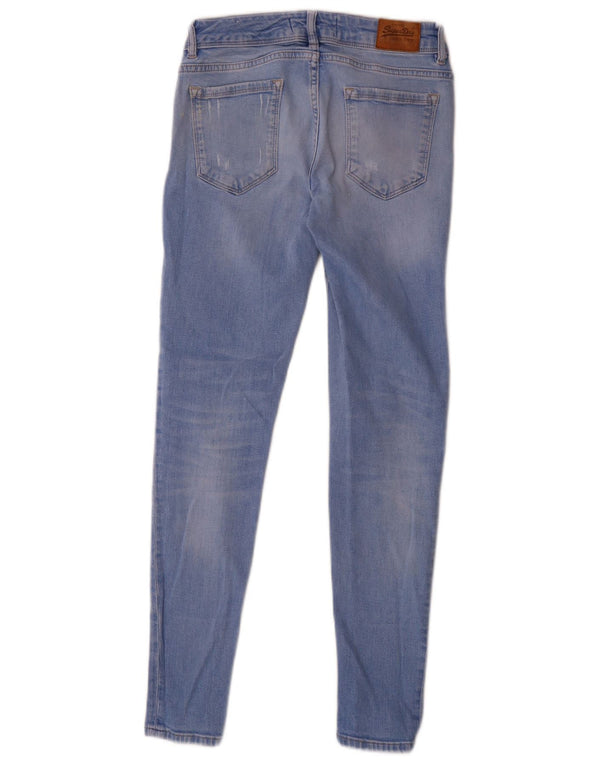 Damskie jeansy Superdry Cassie Skinny W27 L30 Niebieskie, bawełniane