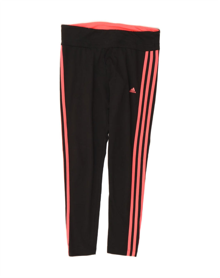 ADIDAS Womens Leggings UK 8/10 Small  Black Polyester Vintage Adidas and Second-Hand Adidas from Messina Hembry 