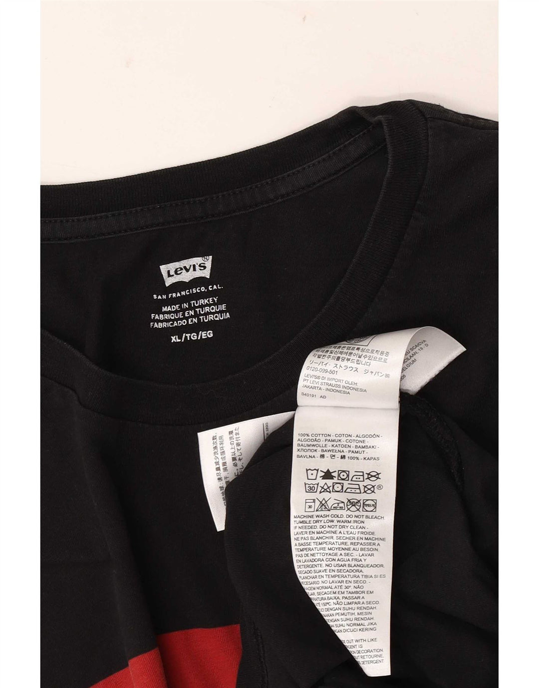 Męska koszulka z grafiką Levi's Top XL, czarna bawełna