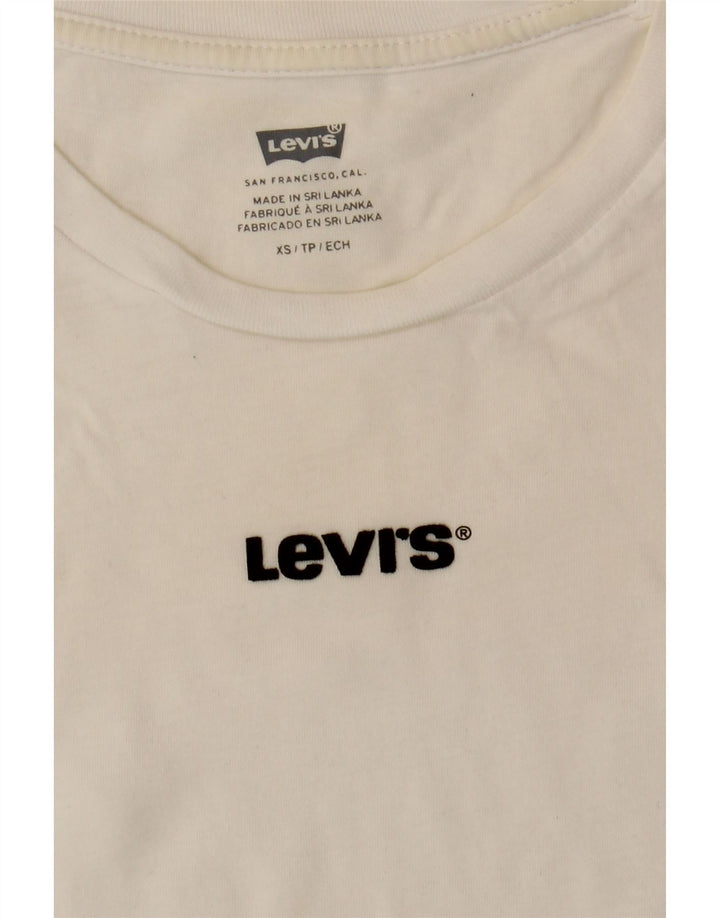 LEVI'S Womens T-Shirt Top UK 6 XS White Vintage Levi's and Second-Hand Levi's from Messina Hembry 