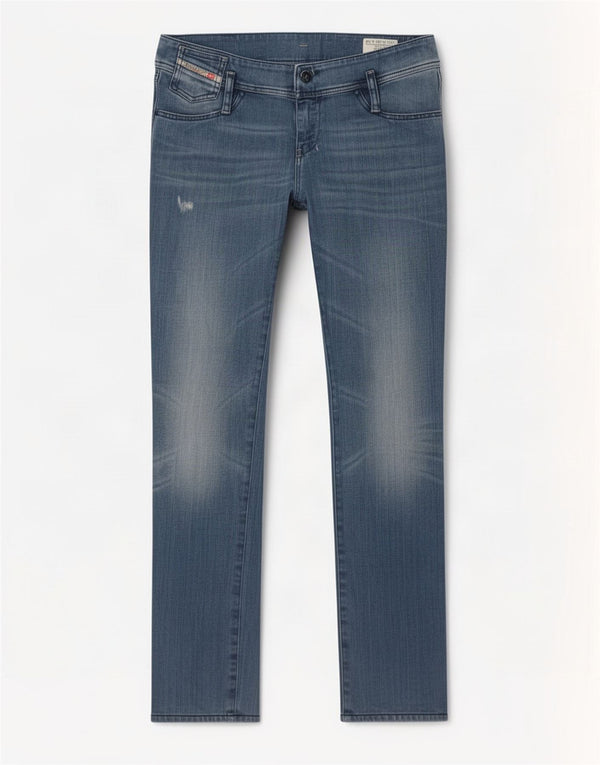 Diesel Damskie Matic Distressed Slim Jeans W30 L34 Niebieskie bawełniane