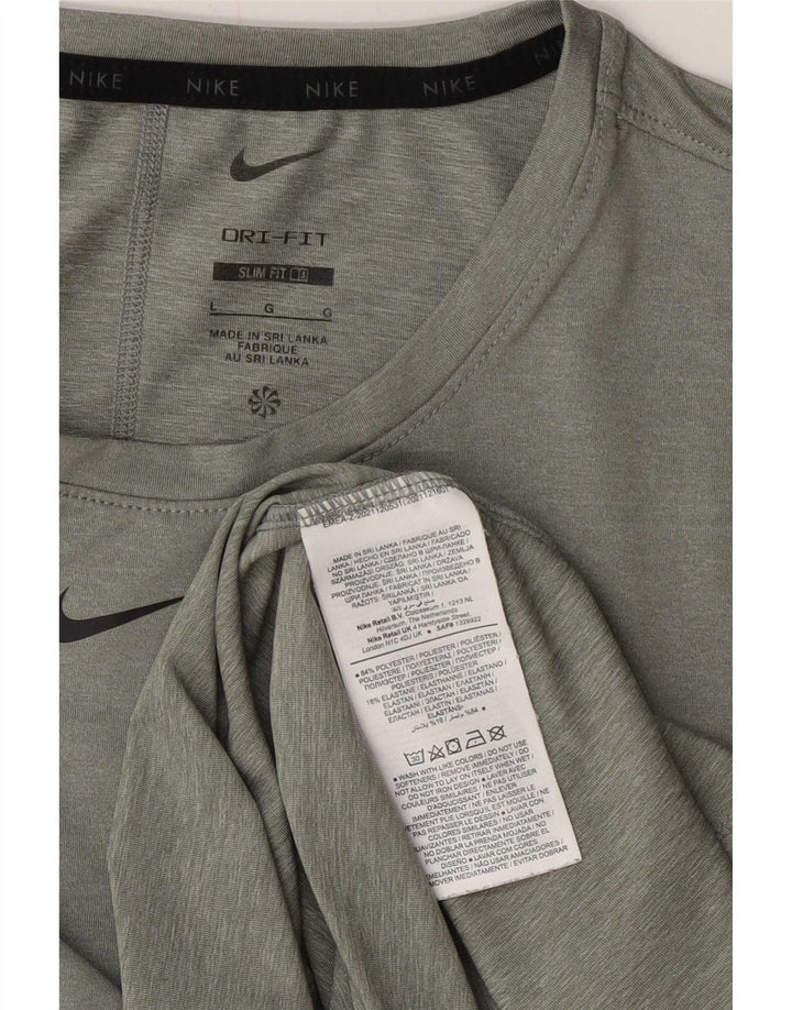 Damski T-shirt Nike Dri Fit Slim Top UK 16, duży, zielony poliester