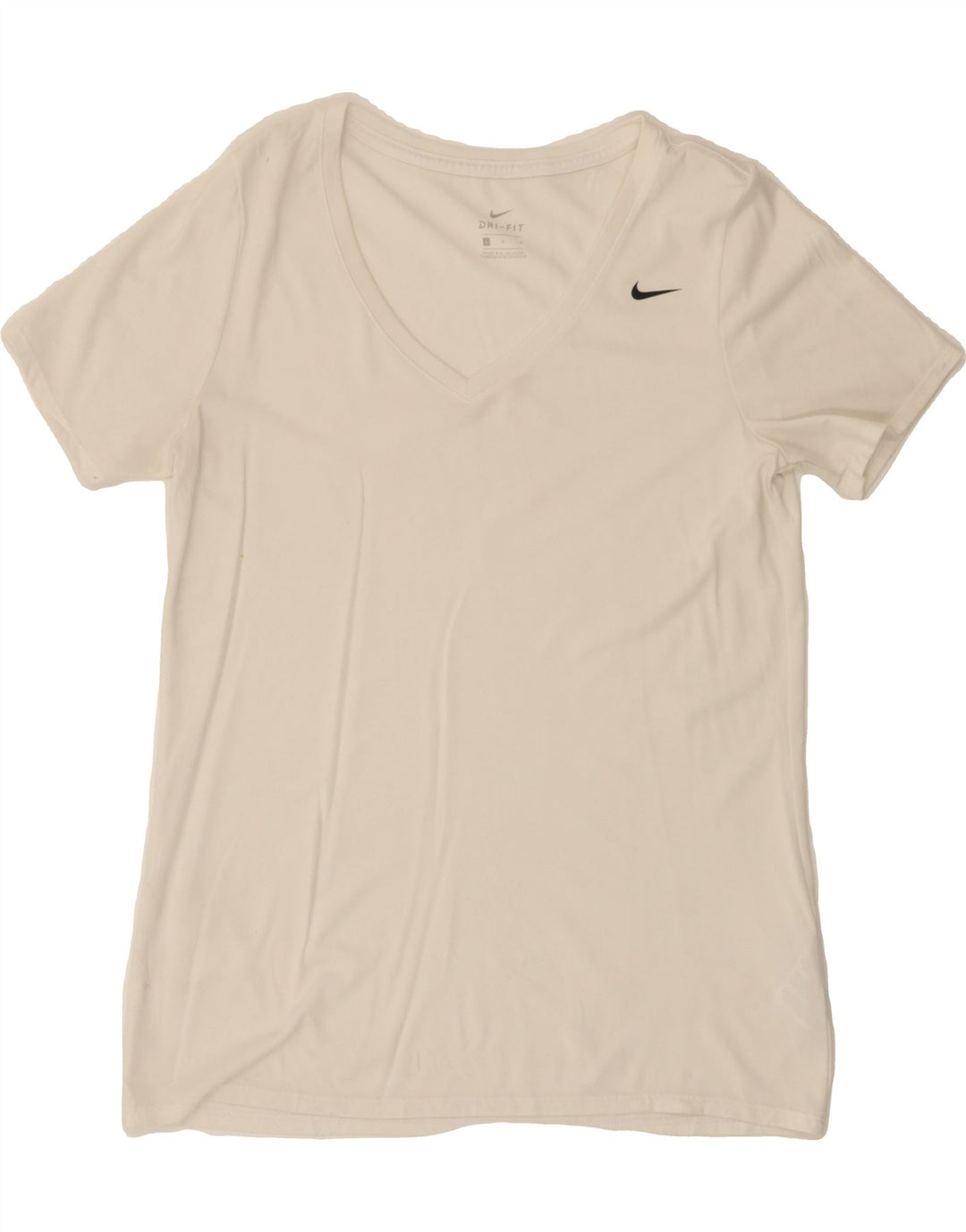 NIKE Womens Dri Fit T-Shirt Top UK 14 Large White Polyester Vintage Nike and Second-Hand Nike from Messina Hembry 