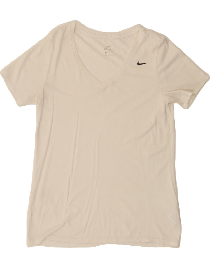 NIKE Womens Dri Fit T-Shirt Top UK 14 Large White Polyester Vintage Nike and Second-Hand Nike from Messina Hembry 