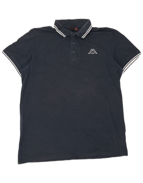Męska koszulka polo Kappa 2XL, bawełniana w granatowe paski