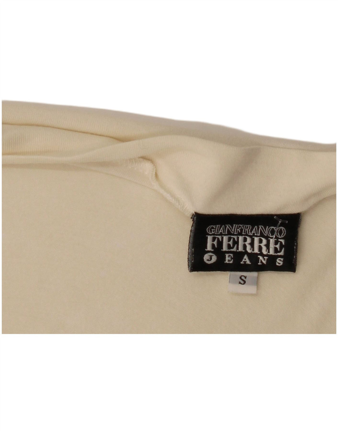 Damski top graficzny Gianfranco Ferre z długim rękawem, UK 10, mały, w kolorze złamanej bieli