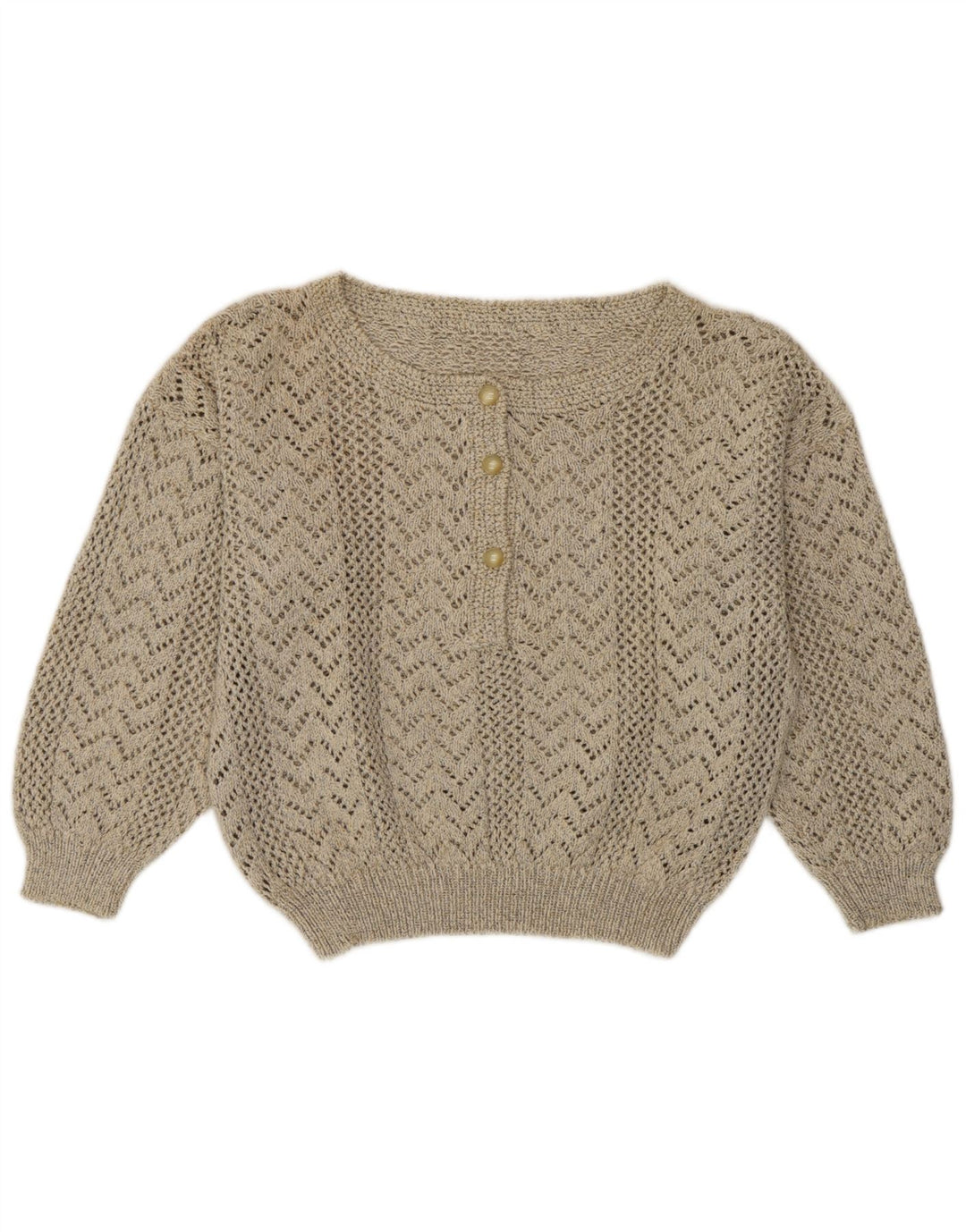 Sweter damski w stylu vintage, z dekoltem w łódkę, UK 12, średni szary