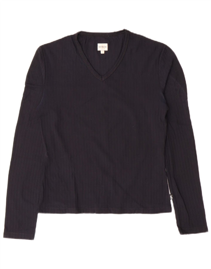 Damski top CALVIN KLEIN JEANS z długim rękawem, UK 12, średni granatowy, poliamid