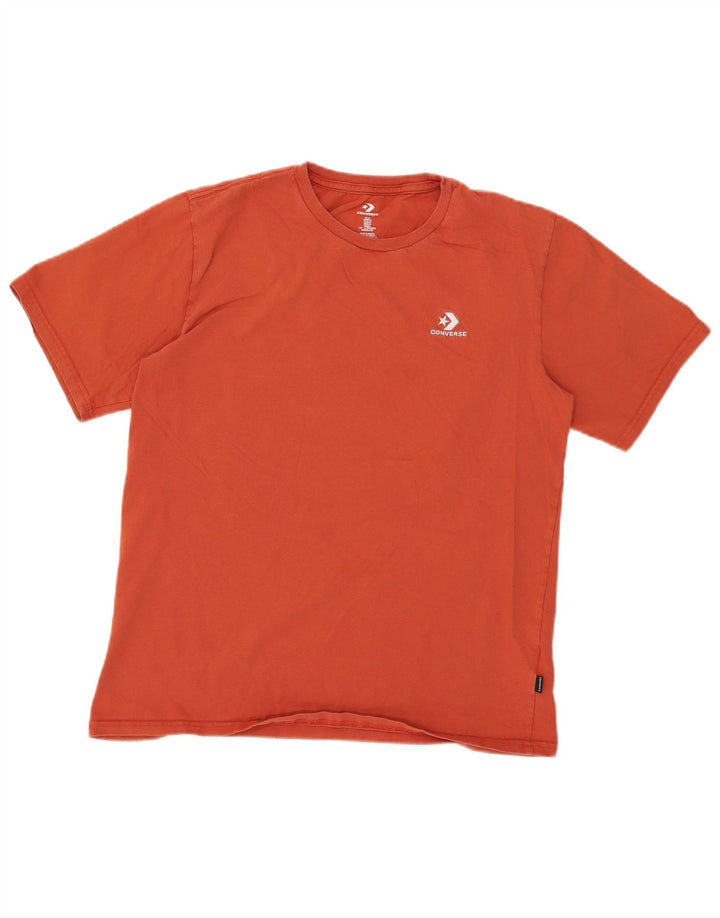 Converse Męski T-shirt Top Średniej Pomarańczowej Bawełny