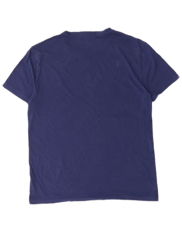 Koszulka męska Polo Ralph Lauren Custom Slim Fit Top, średnia niebieska bawełna