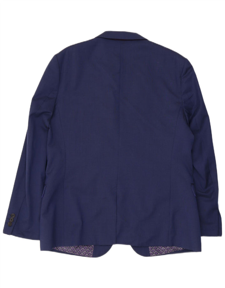 Ted Baker Męska marynarka zapinana na 2 guziki US 44 2XL Niebieska wełniana