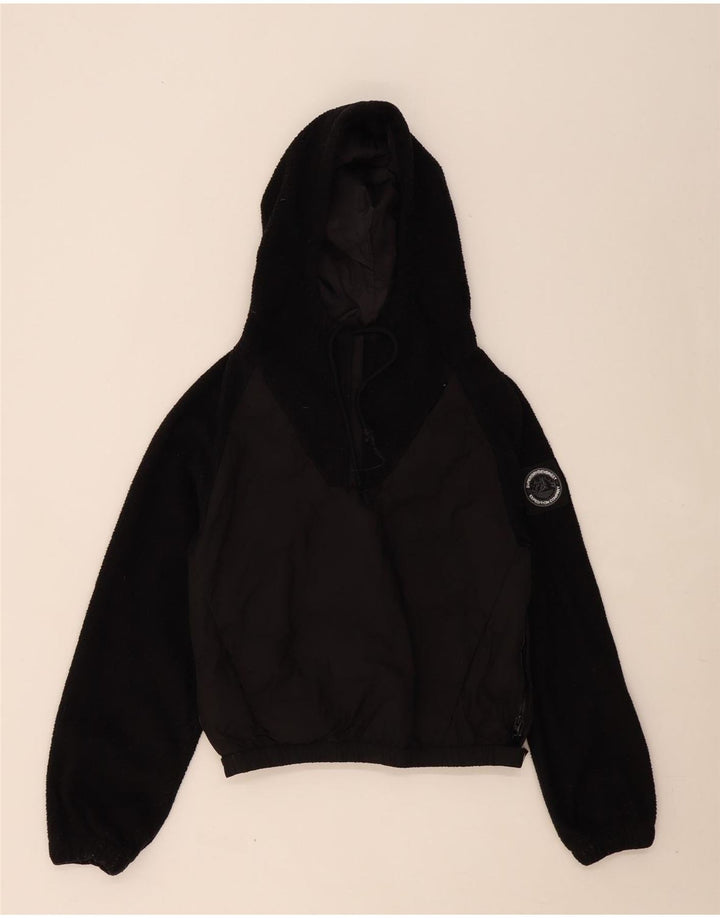 SUPERDRY Womens Hooded Crop Anorak Jacket UK 8 Small Black Polyester