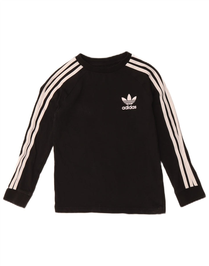 Chłopięca koszulka Adidas z długim rękawem, 7-8 lat, czarna bawełna