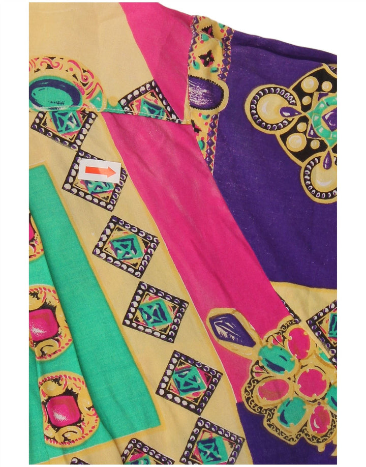 Bluzka damska z krótkim rękawem w stylu vintage, UK 20 2XL, wielobarwny patchwork