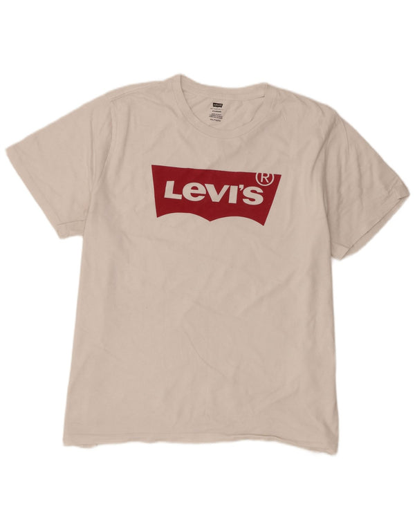 Męska koszulka Levi's o standardowym kroju z grafiką, 2XL, biała bawełna