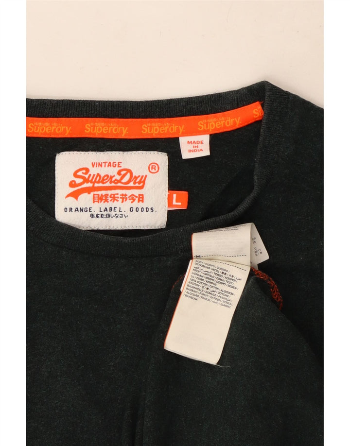 Męski T-shirt Superdry, duży, czarny, bawełniany