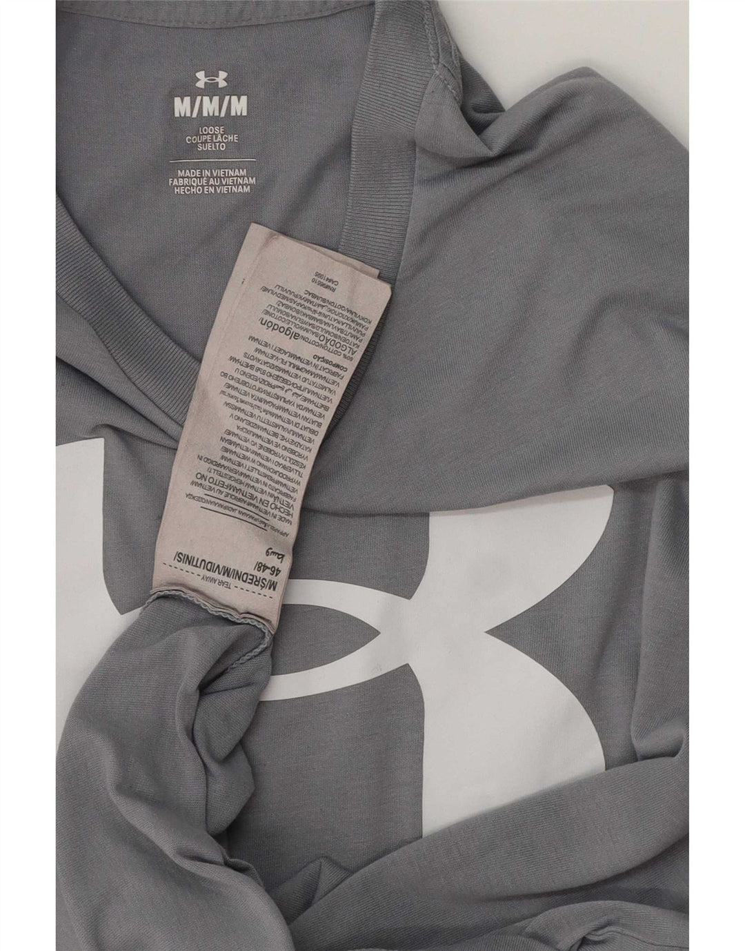 Męska koszulka o luźnym kroju Under Armour z grafiką, średnia szara bawełna