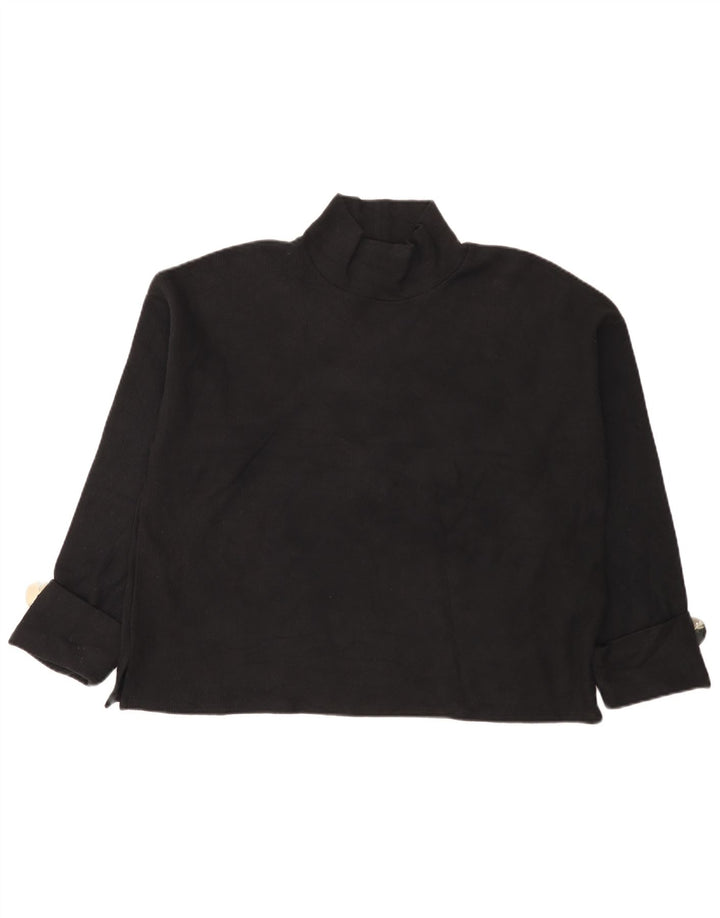 Damski top oversize Zara z długim rękawem, UK 14, średni czarny, bawełniany