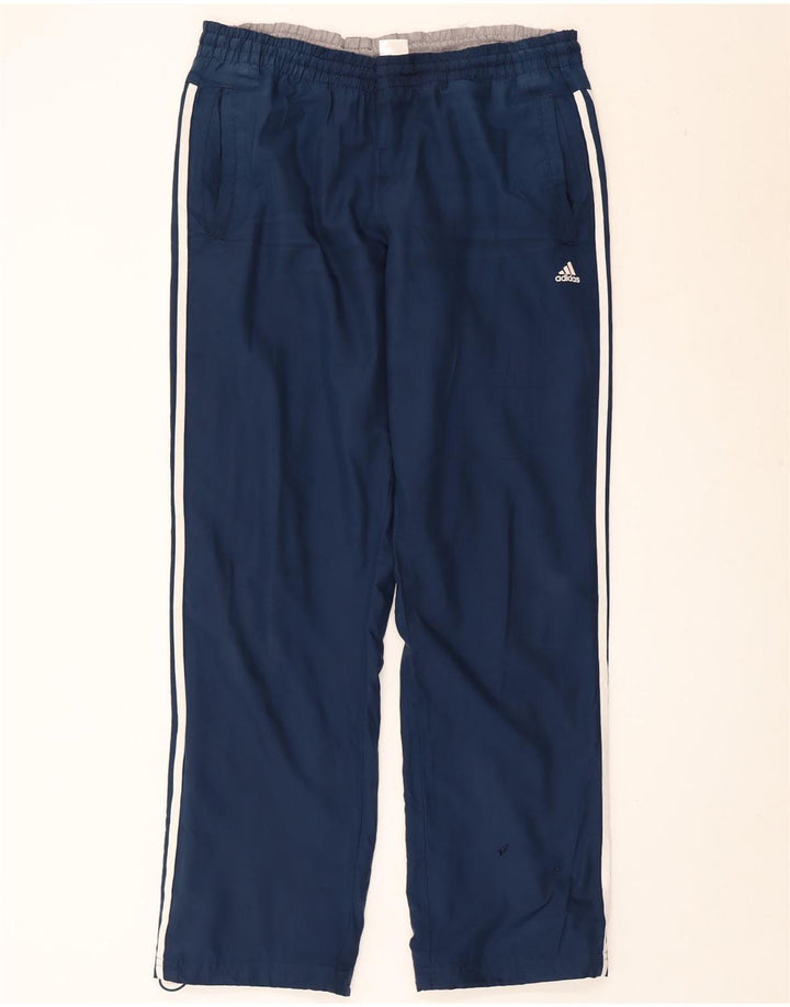 Męskie spodnie dresowe Adidas UK 44/46, duże granatowe, poliestrowe