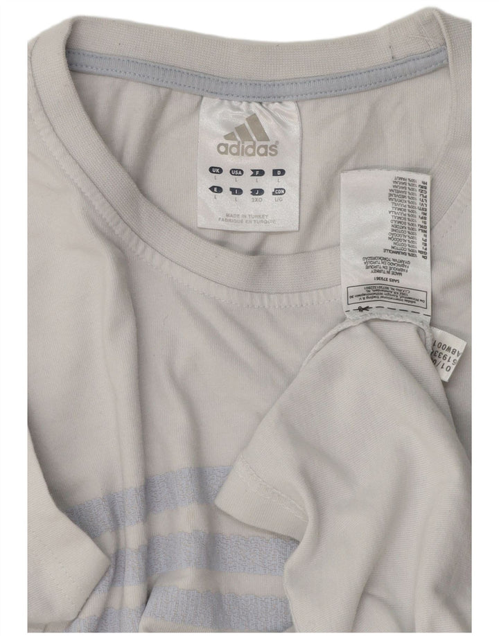 Adidas Męski T-shirt Top Duży Niebieski Bawełniany