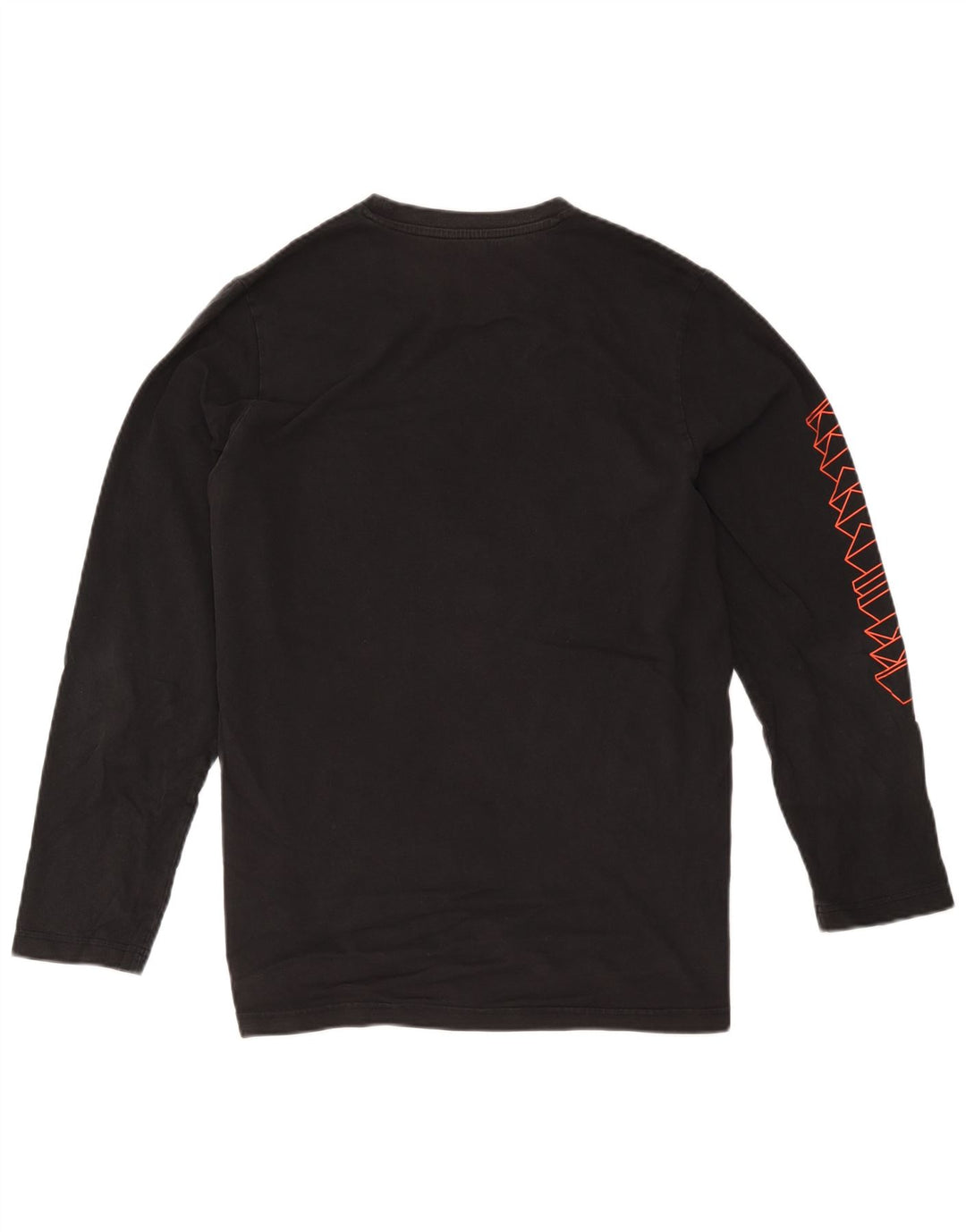Adidas Męski graficzny top z długim rękawem, duży, czarny, bawełniany