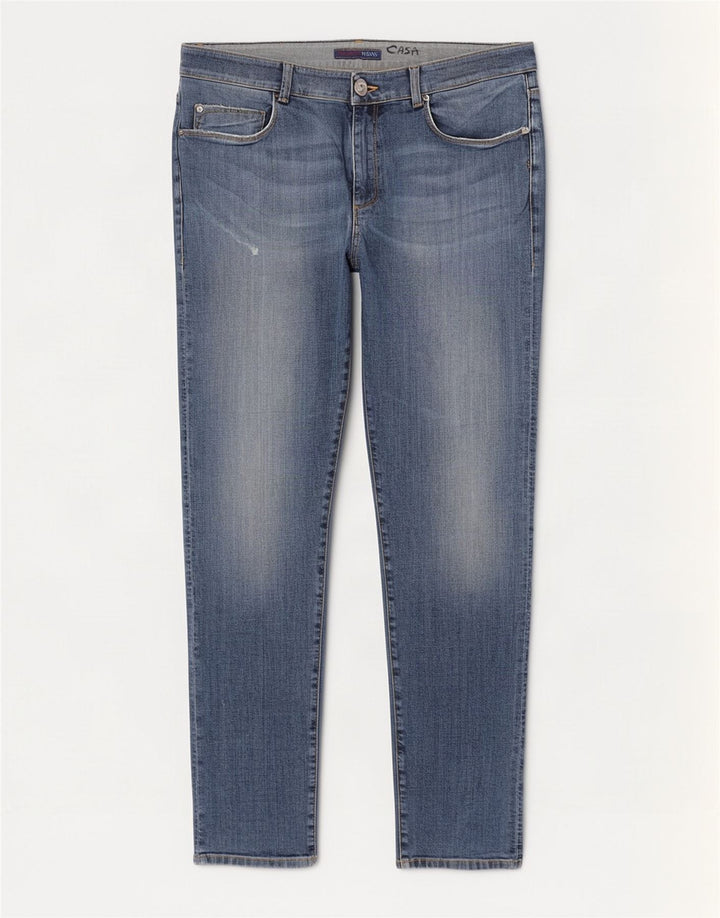 Męskie jeansy slim fit Trussardi W36 L34 niebieskie