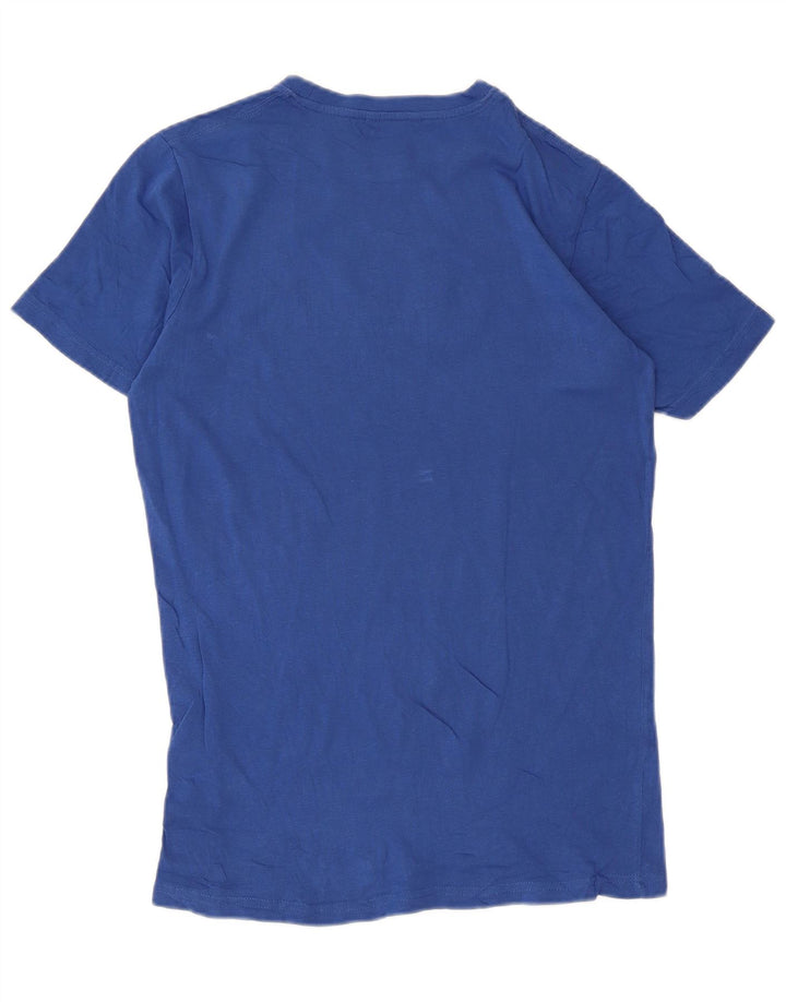 Męski T-shirt z grafiką Carrera, mały, niebieski, bawełniany