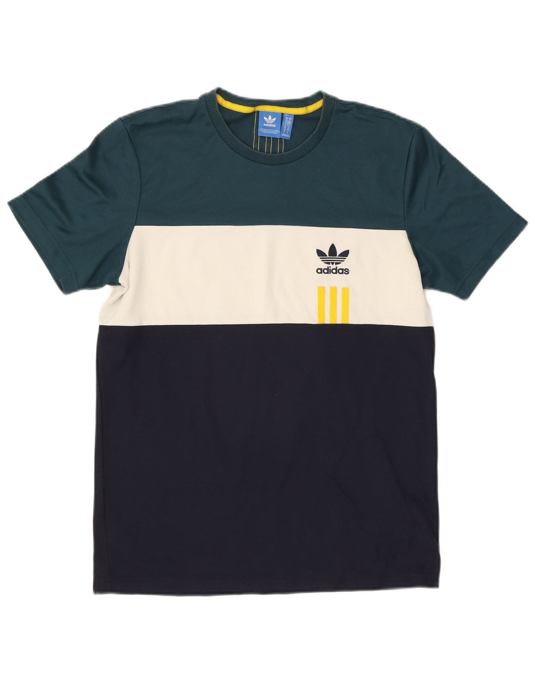 Adidas Męska koszulka Top Medium wielobarwna bawełna z blokami kolorów
