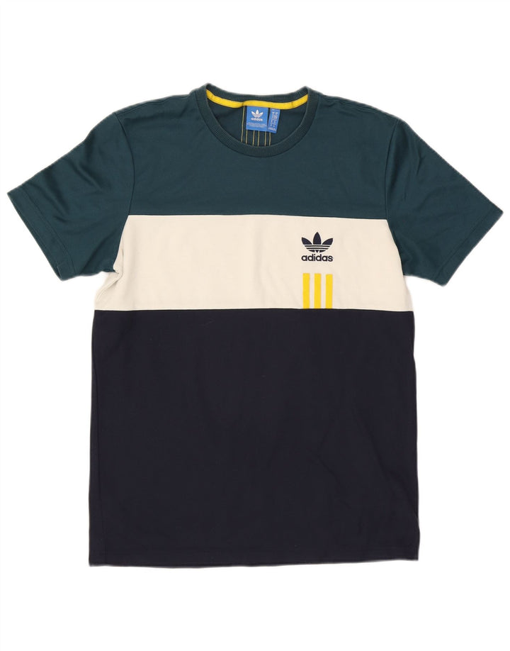 Adidas Męska koszulka Top Medium wielobarwna bawełna z blokami kolorów