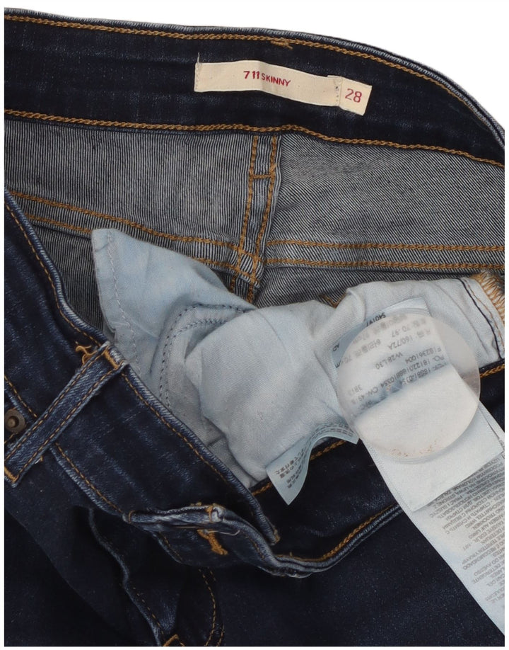 Damskie jeansy Levi's 711 Skinny W28 L30 Niebieskie bawełniane