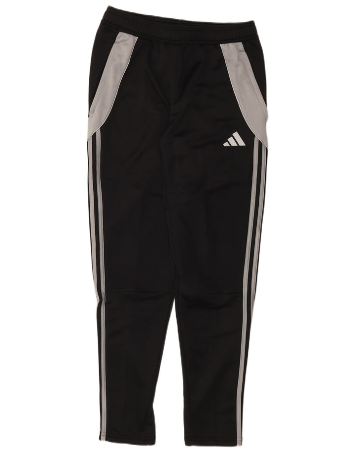 Męskie spodnie dresowe Adidas, średni czarny poliester z blokami kolorów