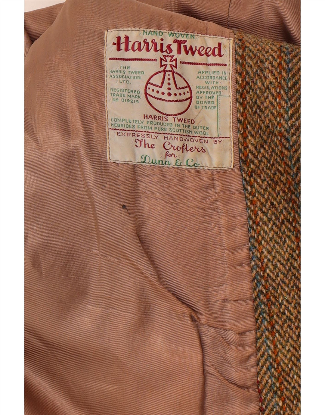 Męska marynarka zapinana na 3 guziki Harris Tweed UK 38 Średnia zielona jodełka