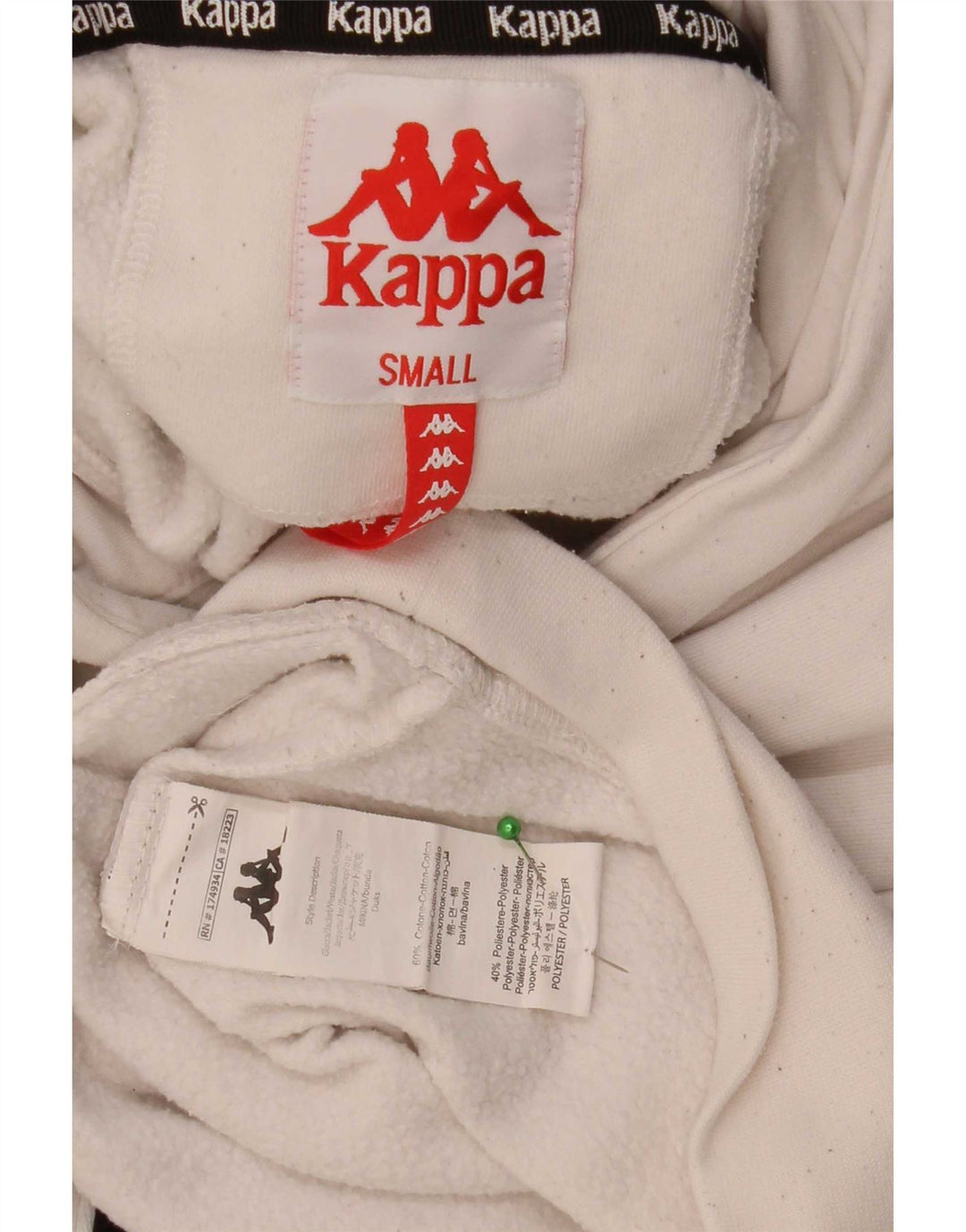 Męski sweter z kapturem Kappa, mały, z białej bawełny