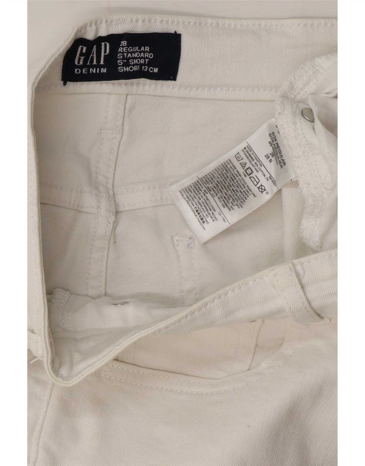 Damskie spodenki jeansowe Gap Standard Regular W28 Średniobiała bawełna