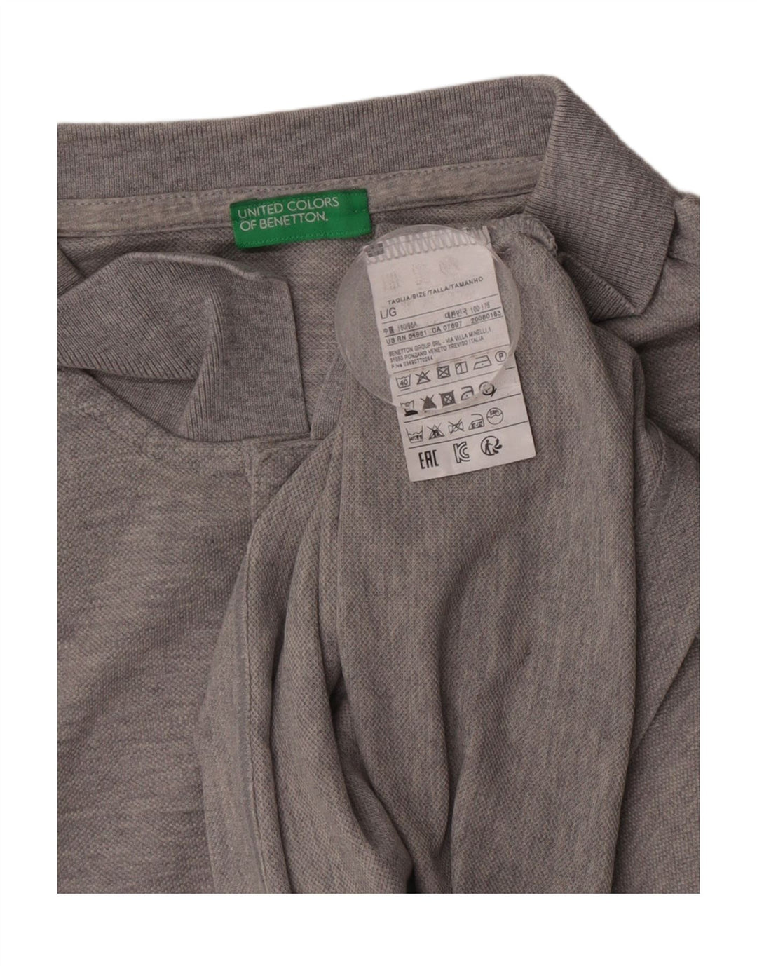 Męska koszulka polo Benetton, duża, szara, bawełniana