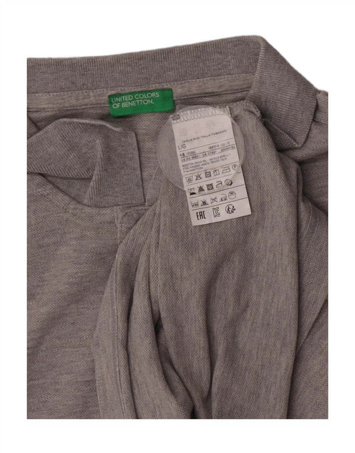 Męska koszulka polo Benetton, duża, szara, bawełniana