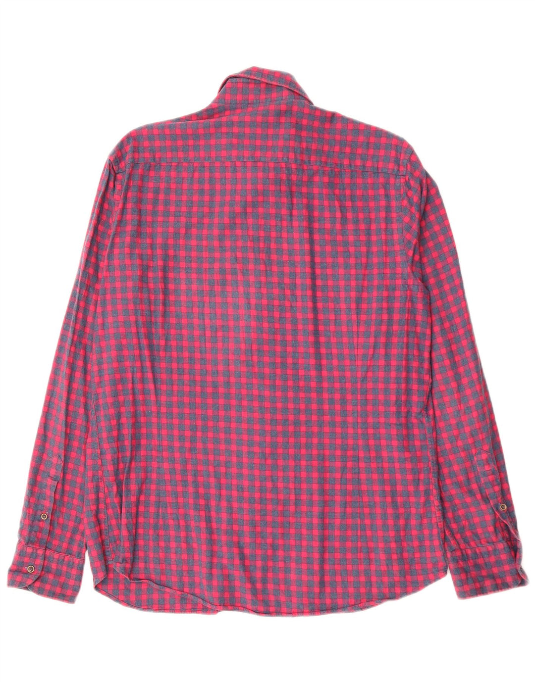 MASSIMO DUTTI Męska koszula flanelowa, duża, czerwona, bawełniana w kratkę