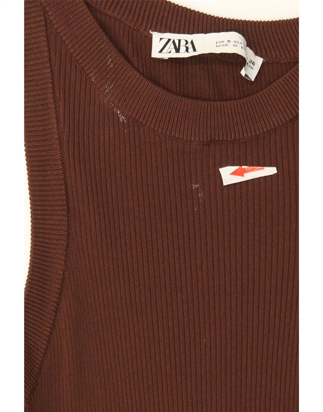 Top damski z kamizelką Zara UK 8 Small Brown wiskoza