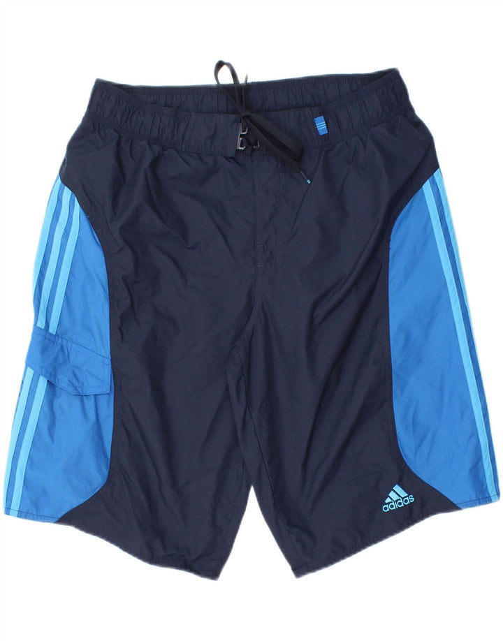 Męskie spodenki kąpielowe ADIDAS, średni granat, poliamid z blokami kolorów