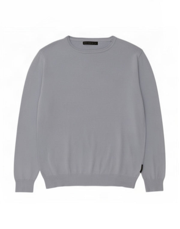 Męski sweter z dekoltem w łódkę French Connection XL, niebieska bawełna