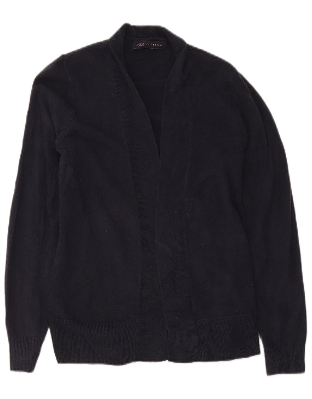 Marks & Spencer Damski sweter rozpinany, mały, granatowy, akrylowy