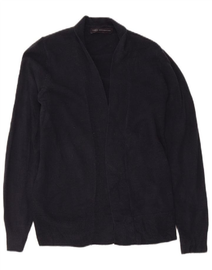 Marks & Spencer Damski sweter rozpinany, mały, granatowy, akrylowy