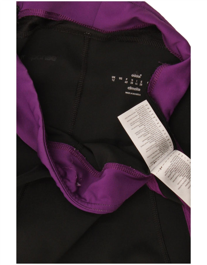 Legginsy Adidas Damskie Climalite Capri UK 12 Średni Czarny Kolorblok