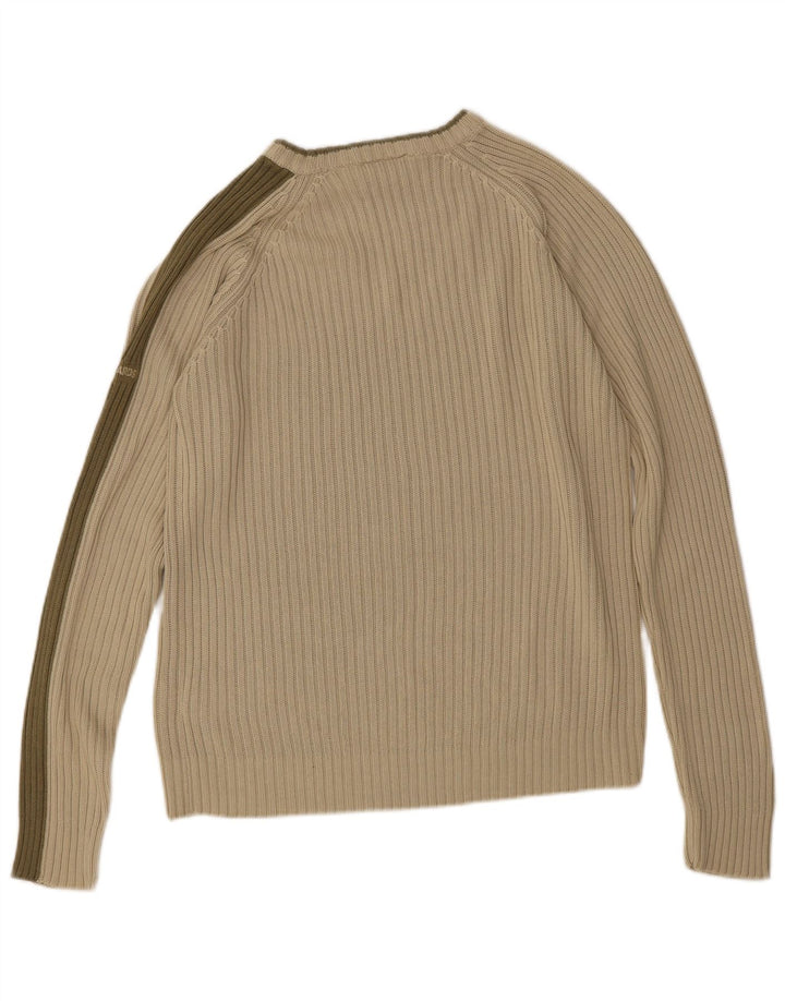 Męski sweter w stylu vintage z dekoltem w łódkę, w średnie zielone paski