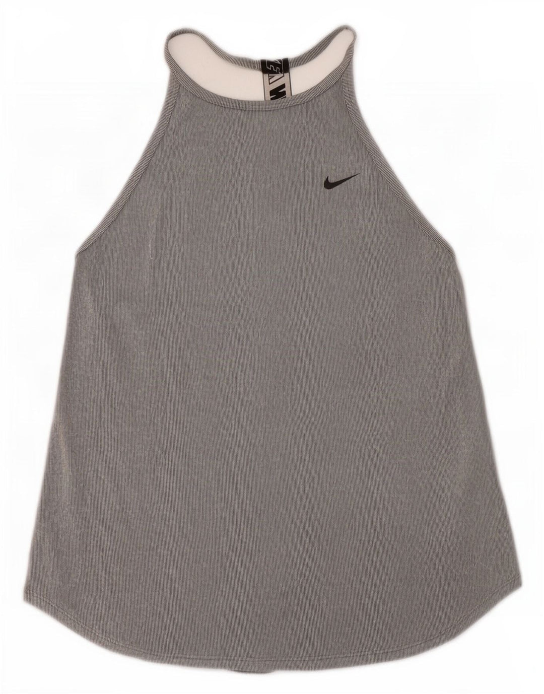 Damska kamizelka Nike Dri Fit Graphic Top UK 8 Mały szary poliester z blokami kolorów