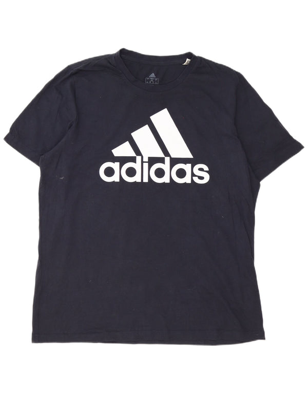 Adidas Męska koszulka graficzna Top XL, granatowa, bawełniana