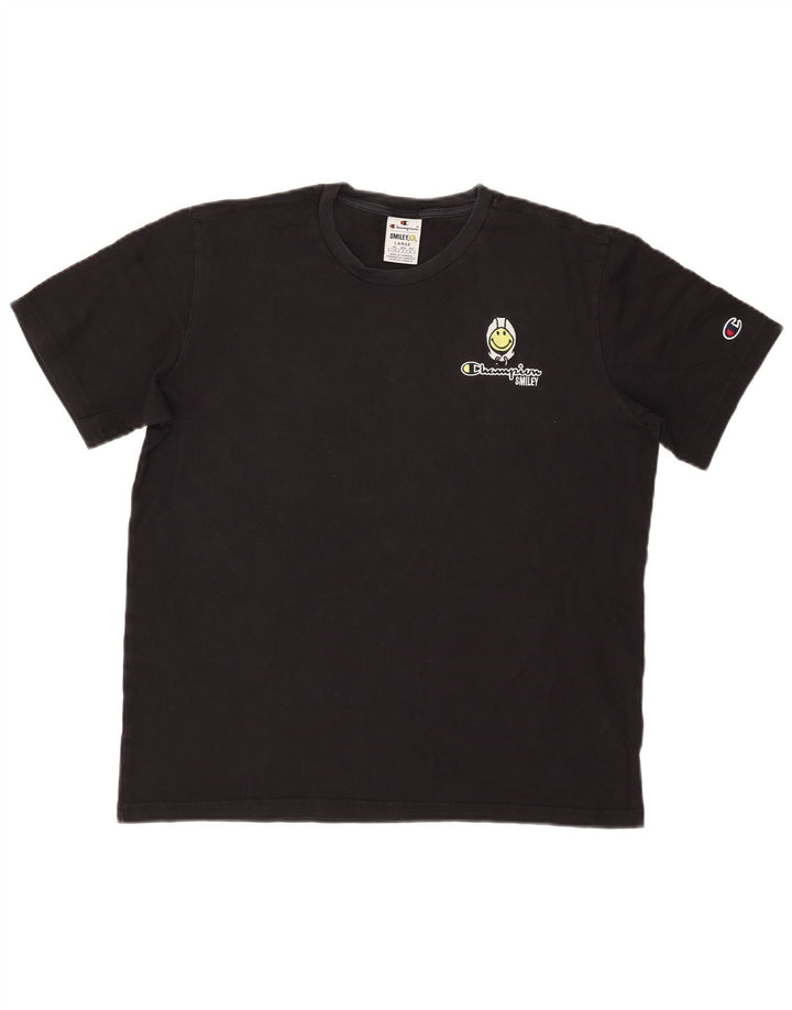 Męski T-shirt Champion Smiley Graphic Top, duży, czarny