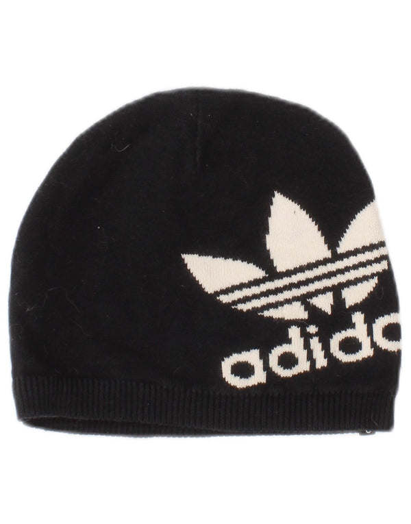 Damska czapka beanie Adidas z grafiką, jeden rozmiar, czarna, bawełniana