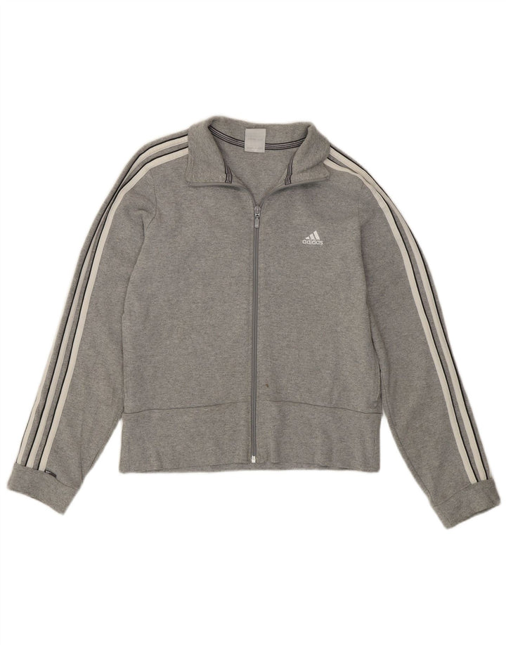 Damska bluza dresowa Adidas Crop Top Jacket UK 12 Średnia szara bawełna